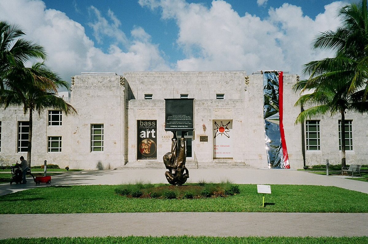 the Art Deco exterior of The Bass museum in Collins Park, Miami Beach