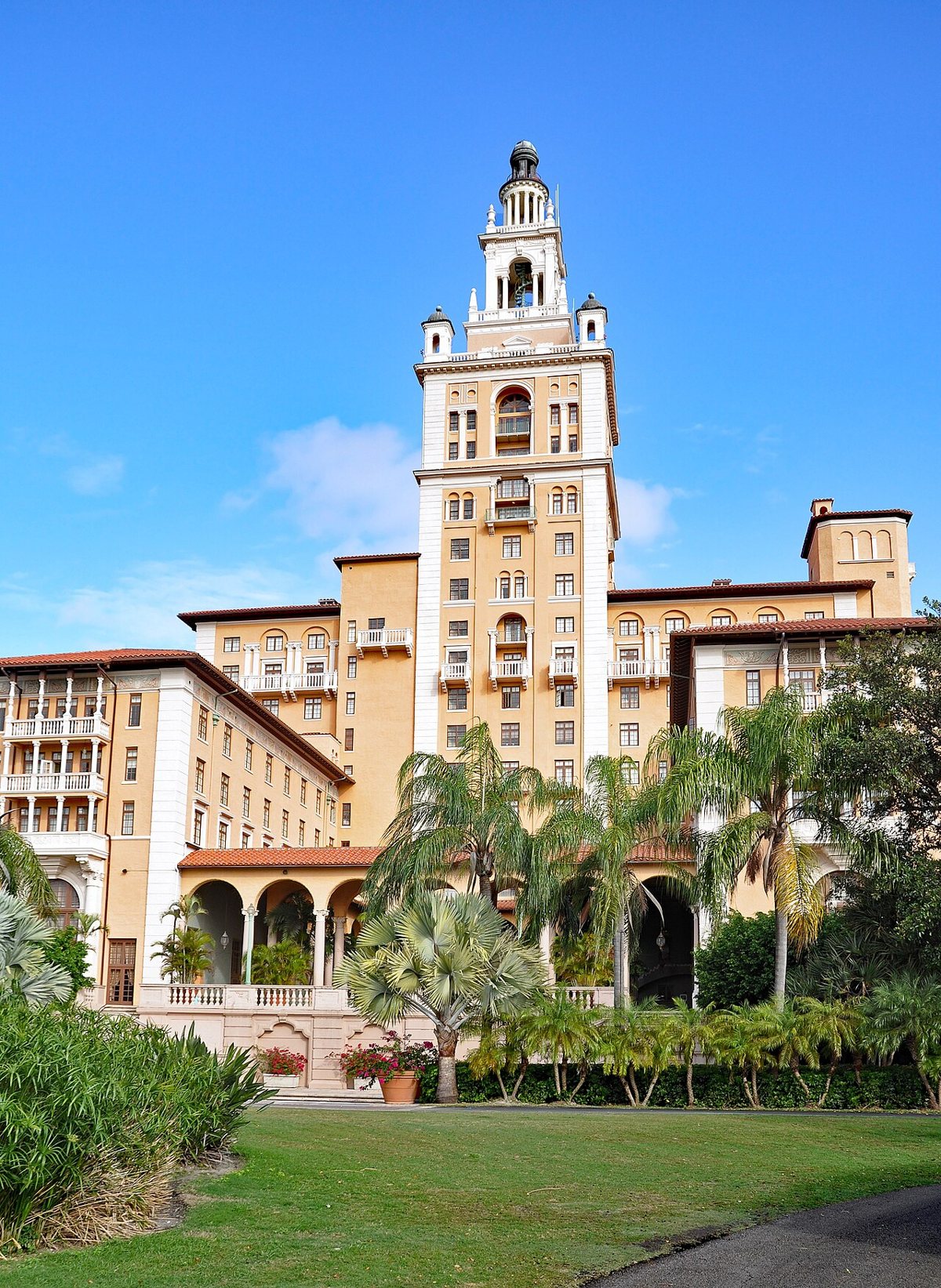 The Biltmore Hotel's tower rising over the grounds in Coral Gables